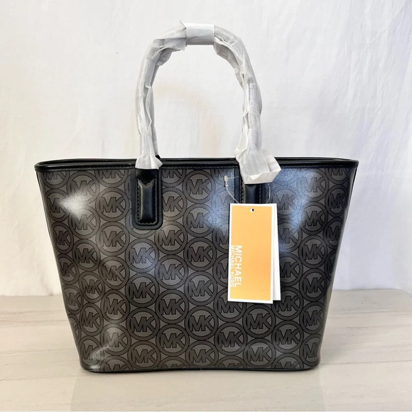 Michael Kors Jodie Tote Small Logo Print Black - Picture 4 of 9